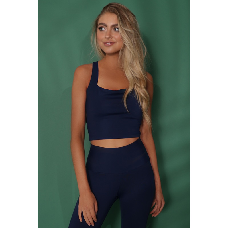 NATALIE NAVY Activewear Crop Top S