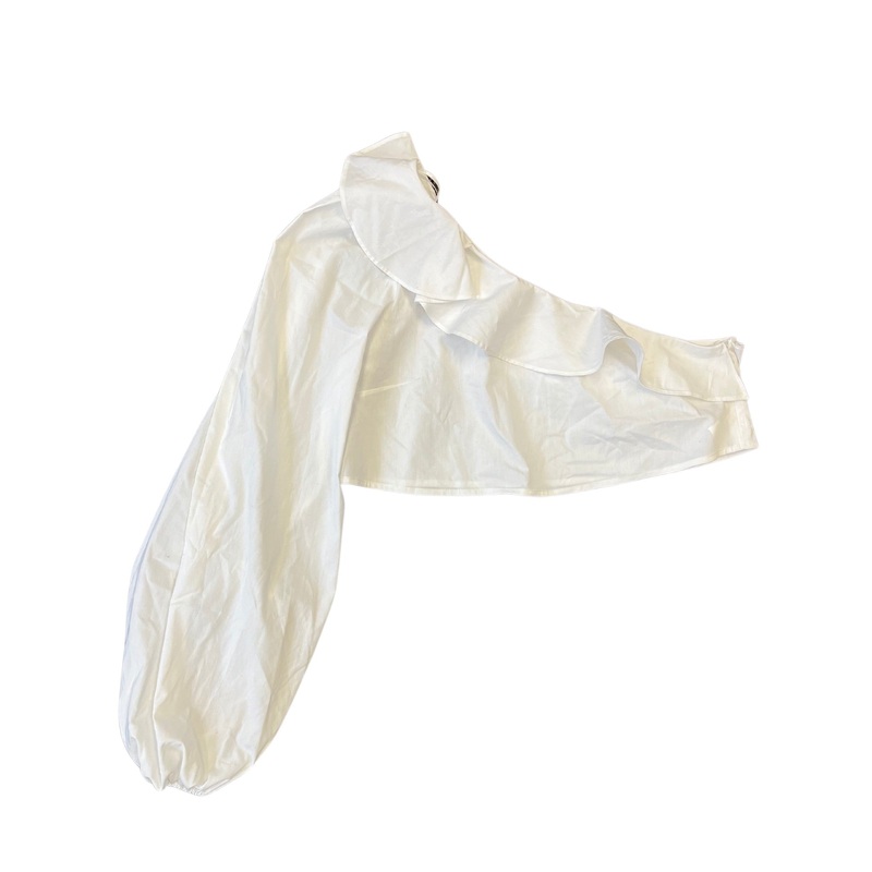One-Shoulder Ruffle Crop Top – Size 6/8