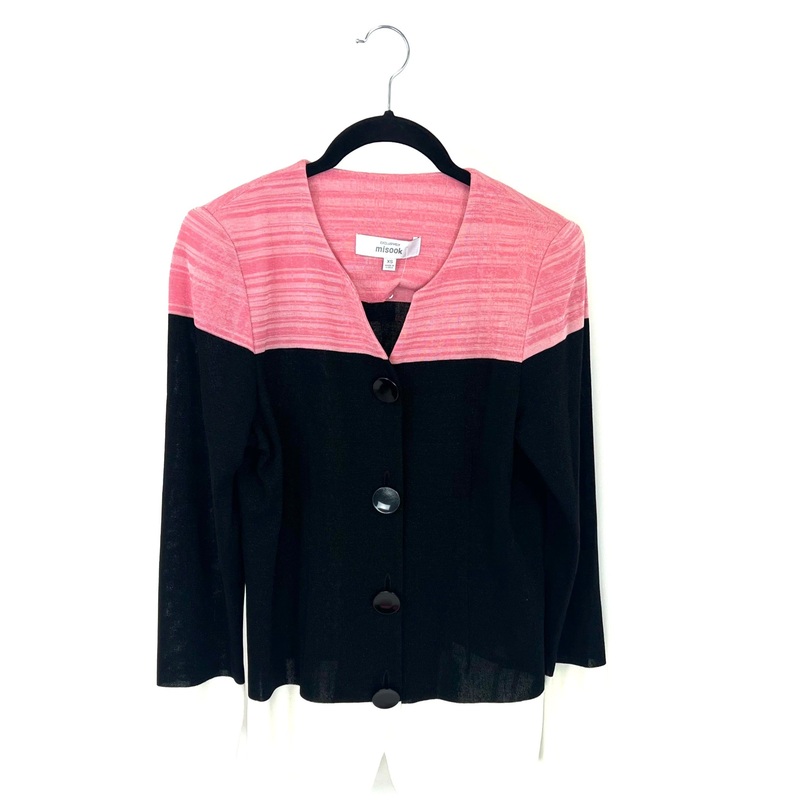 Pink Black And White Button Up Cardigan – Size 2-4