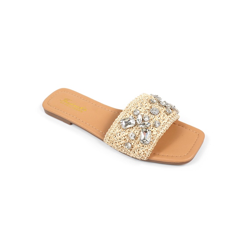 Valli Rhinestone Sandal Beige 5.5