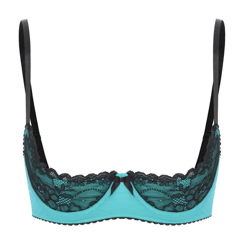 Andreea Push-Up Half Cup Bra Turquoise S