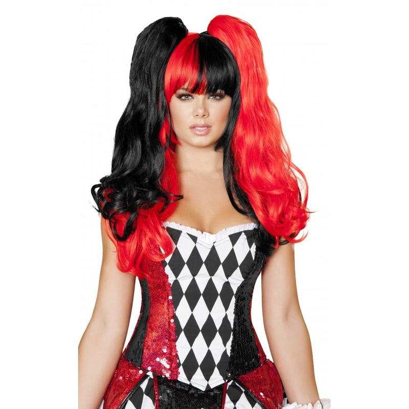 Black and Red Wig Red/Black One Size