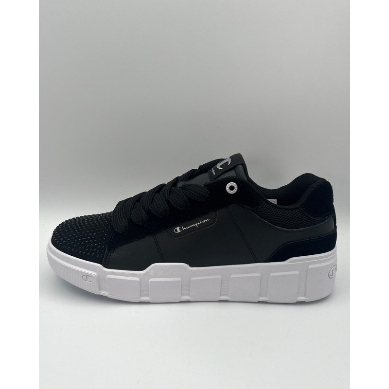 Black and White Rhinestone Sneakers – Size 9