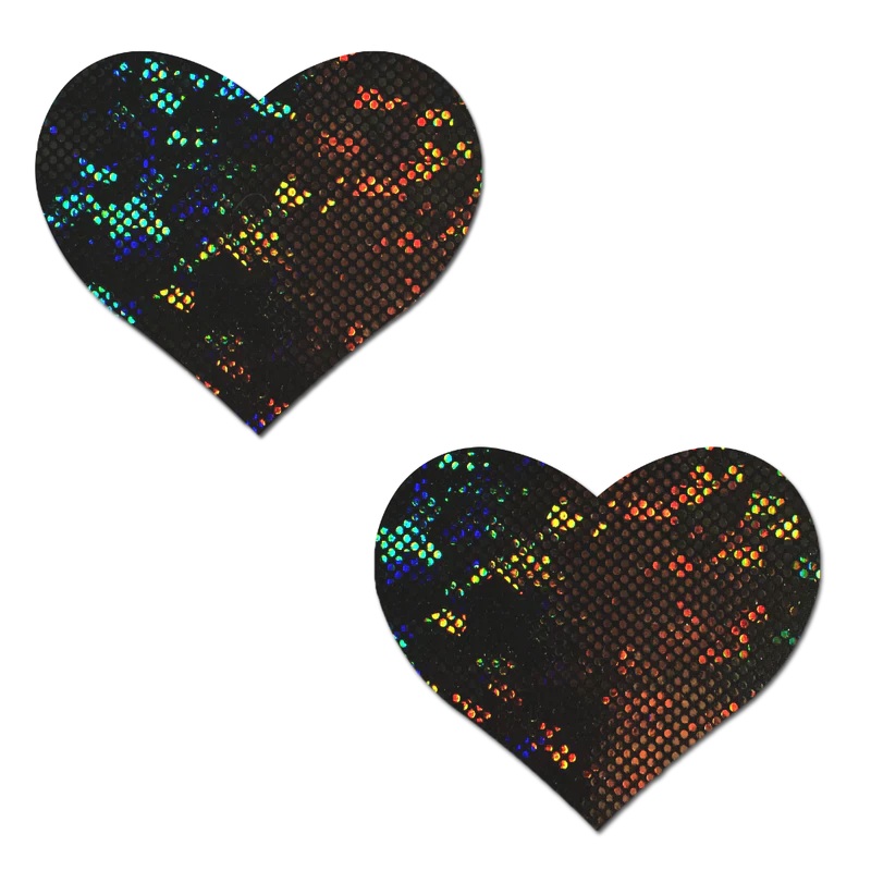 Disco Heart Glitter Nipple Pasties by Pastease Black Heart