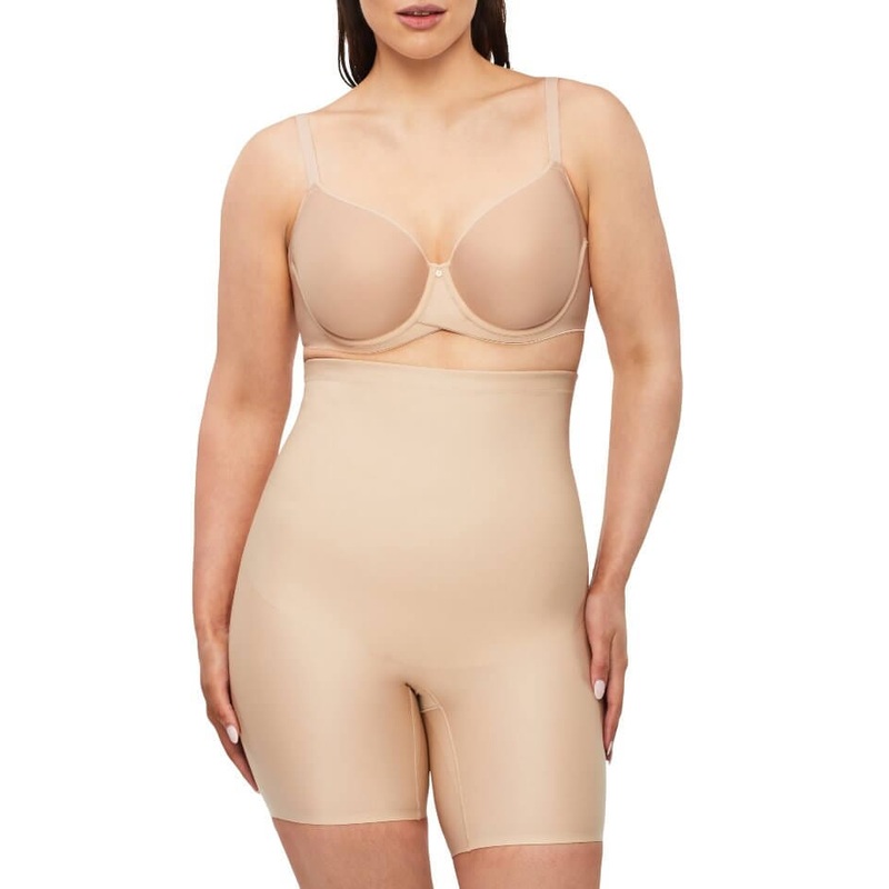 Nancy Ganz X-Factor High Waisted Thigh Shaper Short – Warm Taupe XS
