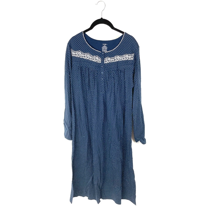 Navy Blue Polka Dot Nightgown – Medium