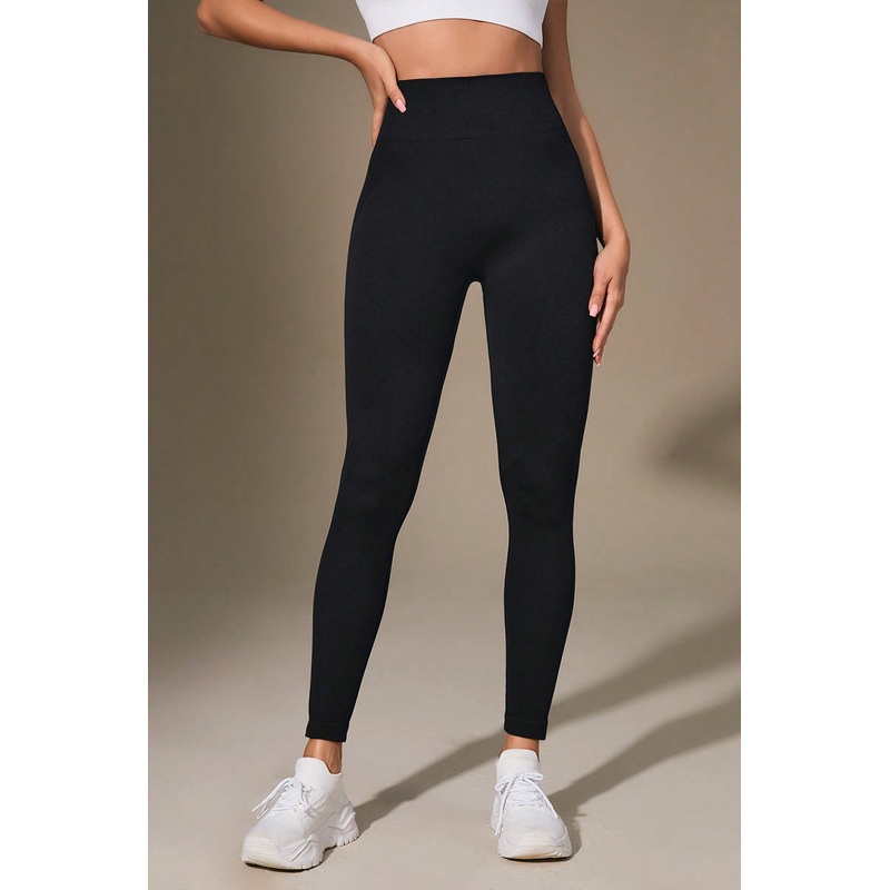 Wide Waistband Sports Leggings Black S