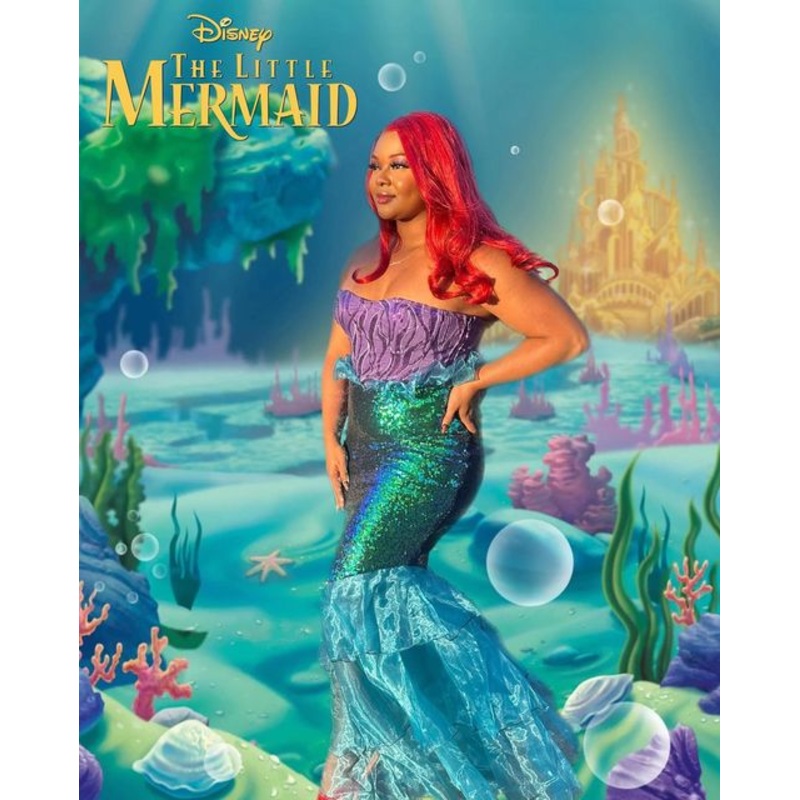3pc Majestic Mermaid Small Purple/Aqua