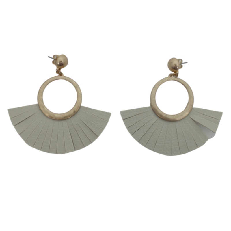 Gold Fan Tassel Earrings