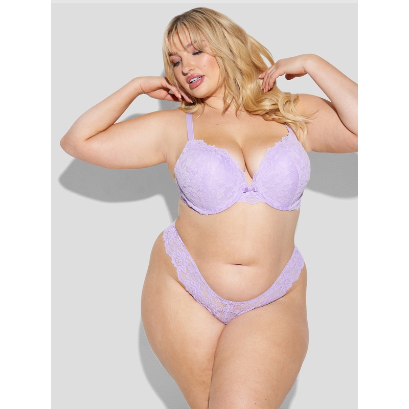 Jessica Lace Crotchless Cheeky Lilac Breeze S