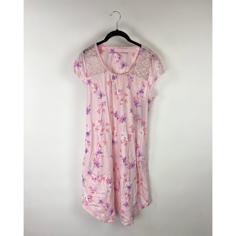 Light Pink Floral Print Nightgown – Small
