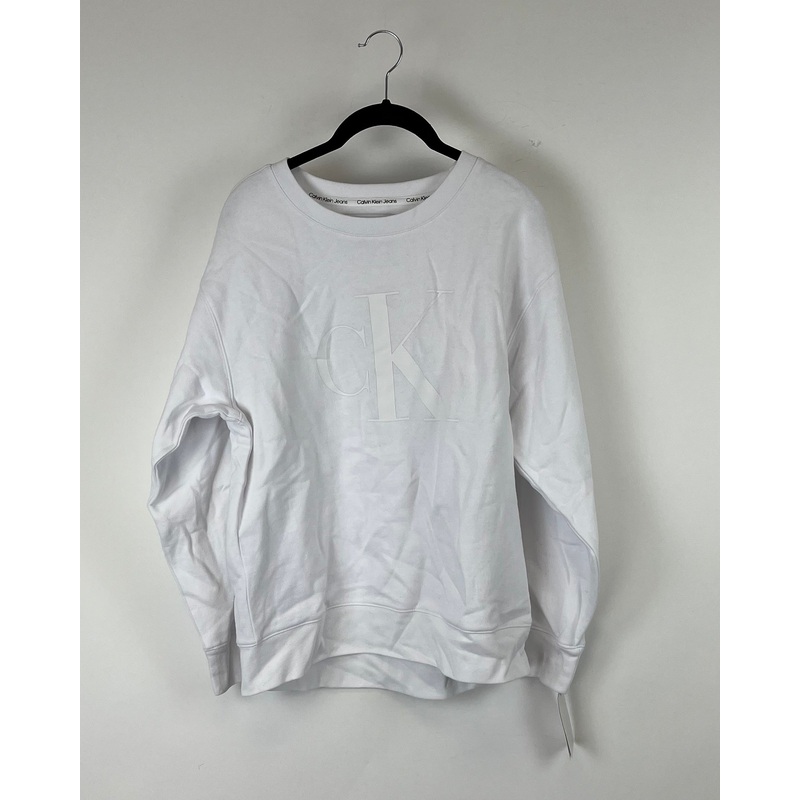 White on White Logo Crewneck – Small