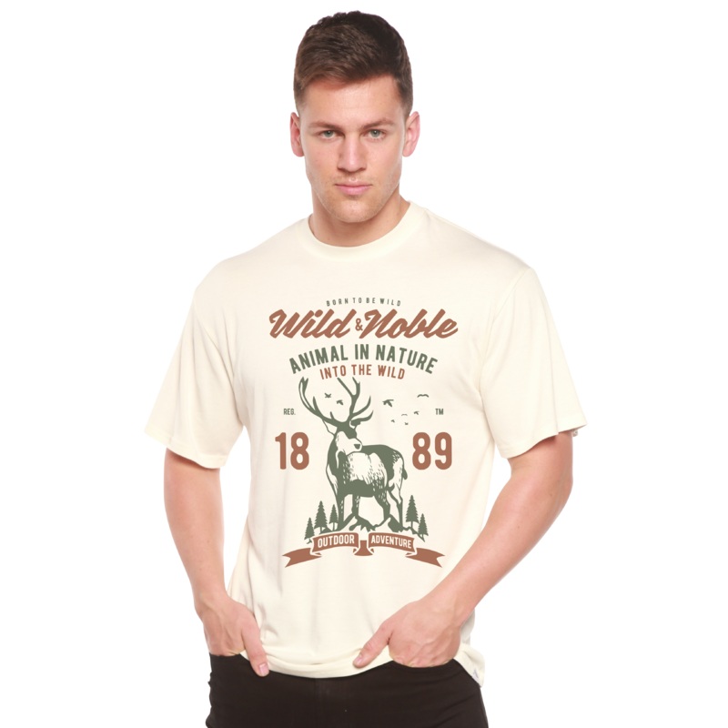 Wild And Noble Spun Bamboo Men’s Bamboo Viscose/Organic Cotton Short Sleeve Graphic T-Shirt Medium Black