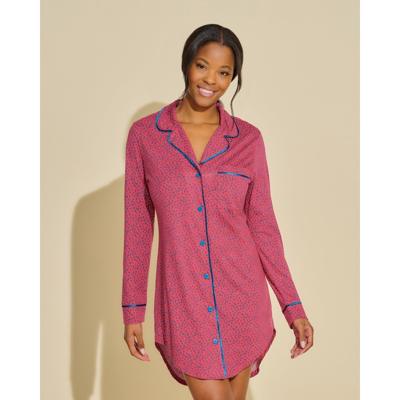 Camicia Da Notte Stampata Fragolino Dots/Mirtillo Dots XS