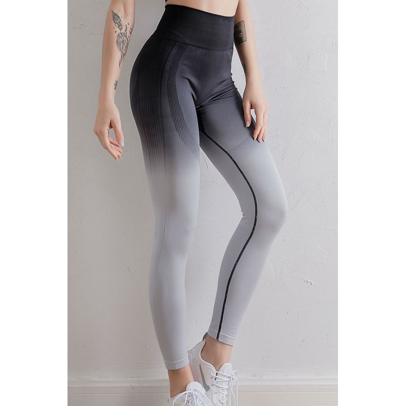 Gradient High Waist Sports Leggings Black/White S