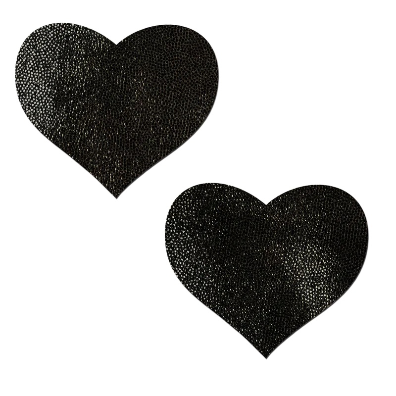 Liquid Heart Nipple Pasties by Pastease Black