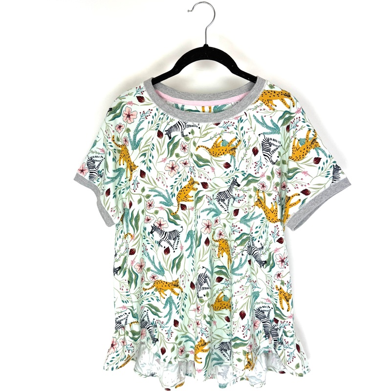 Mint Green Animal and Floral Pattern Pajama Set – Size 4/6