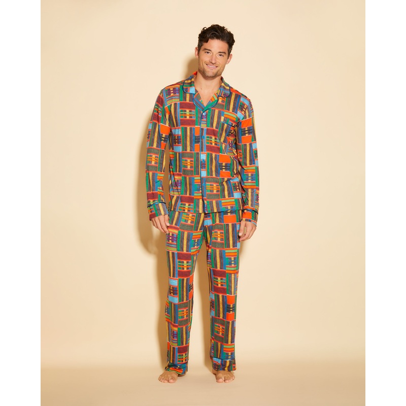 Pigiama Classico Da Uomo Con Top  Maniche Lunghe E Pantaloni Kente S