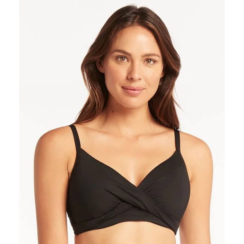 Sea Level Eco Essentials Twist Front DD-E Cup Bikini Top – Black 4