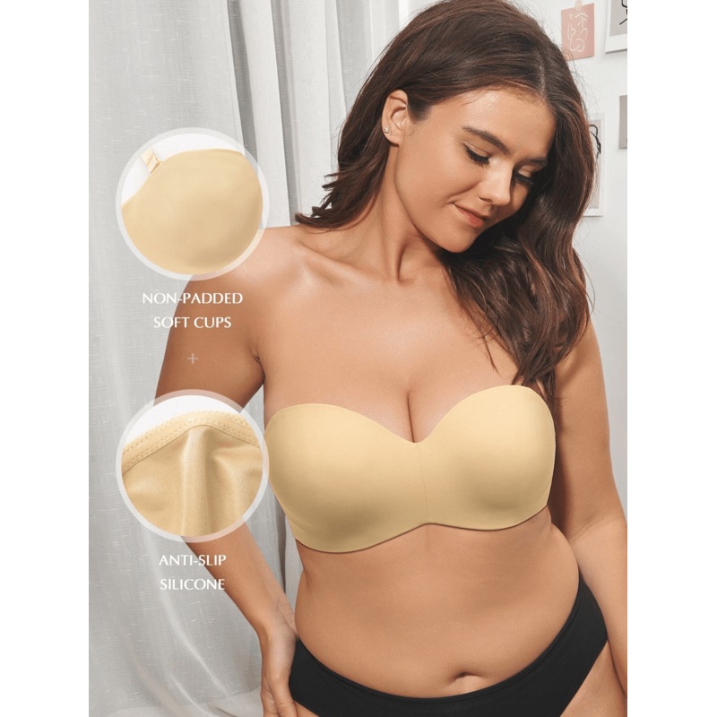 Strapless Unlined Underwire Multiway Bra Seamless Bra Nude 32B
