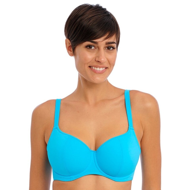 Freya Swim Jewel Cove Underwire Sweetheart Bikini Top – Plain Turquoise 32DDD
