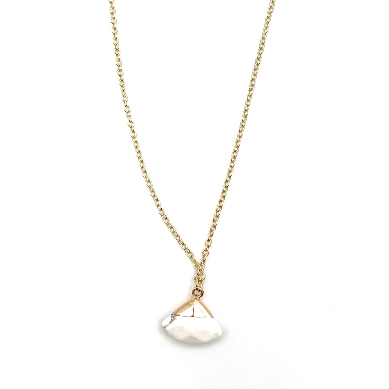 Gold Marble Charm Necklace