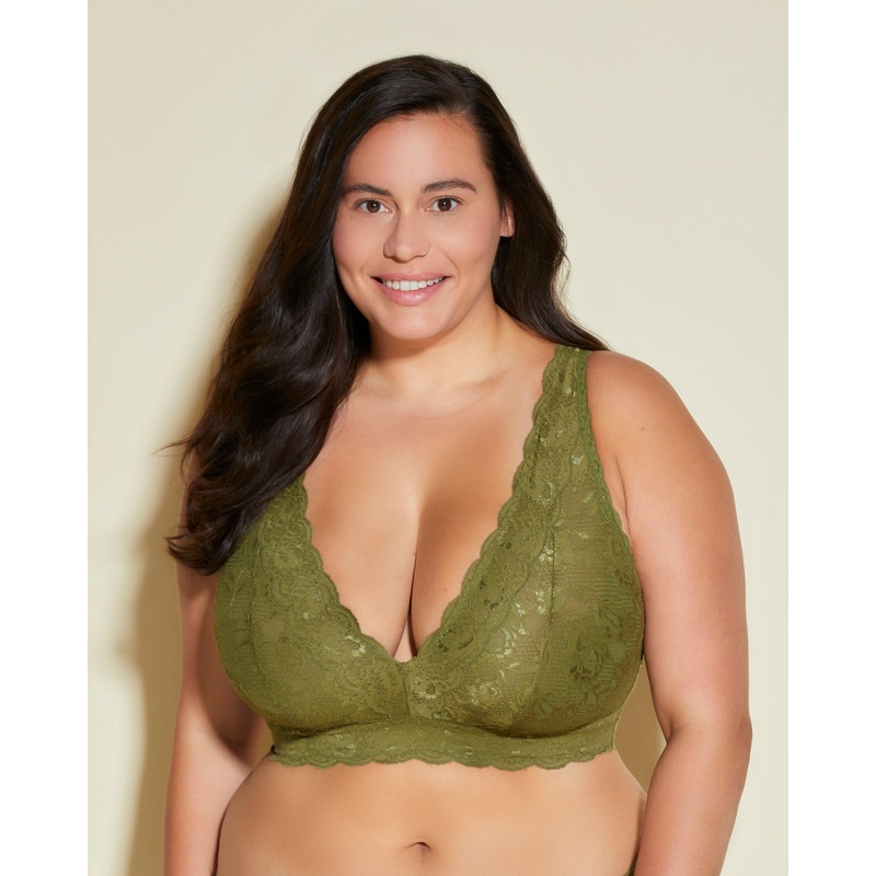 Ultra Curvy Plungie Longline Bralette Aloe XS