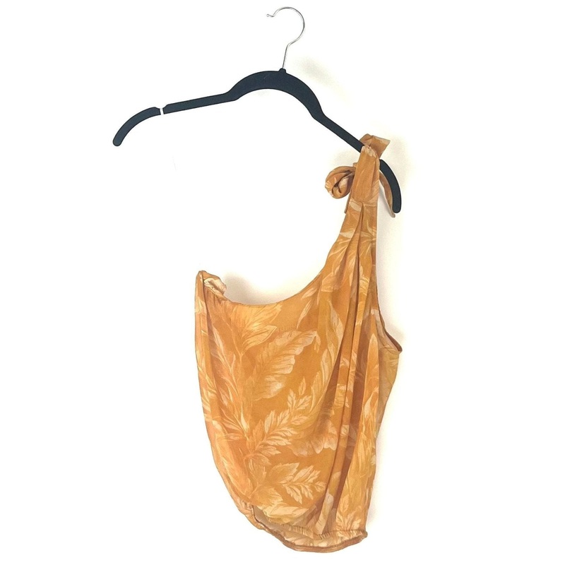 Yellow Floral One Shoulder Top – Small