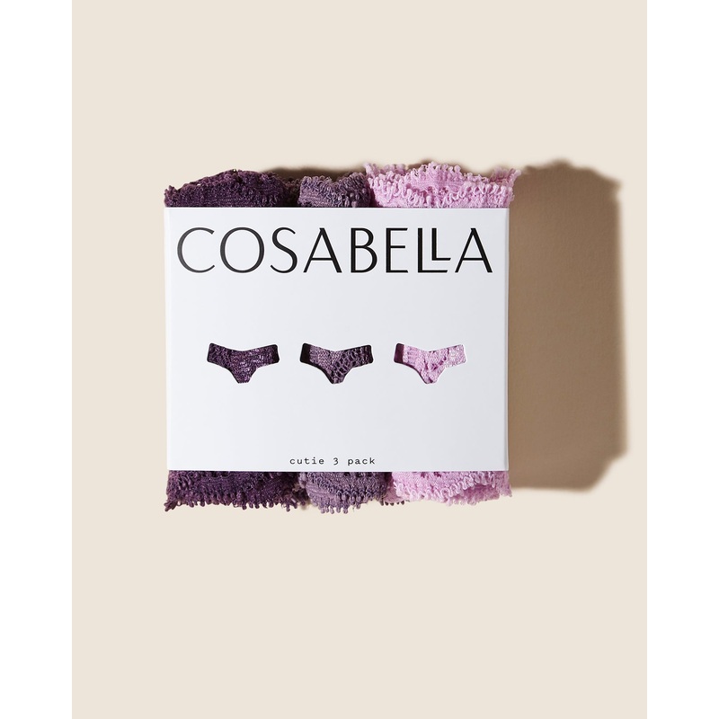 Confezione Di 3 Perizomi Zaadi Purple Himalayan Sky Neela Flower Taglia Unica