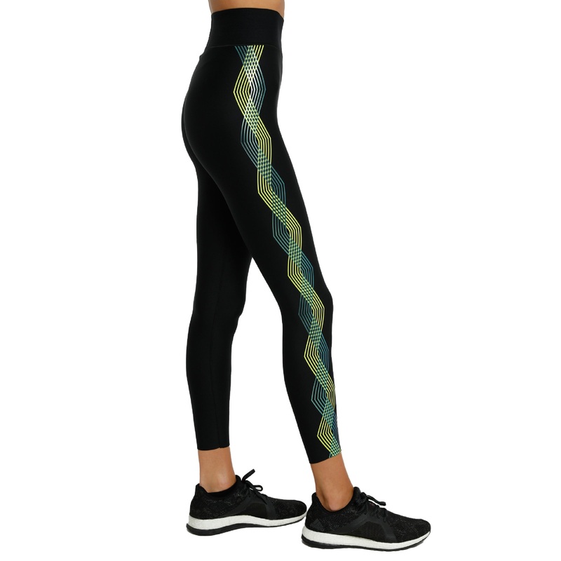 Gaea Black Ultra High Legging NERO/NEON GREEN/PEACOCK XXS Ultra High