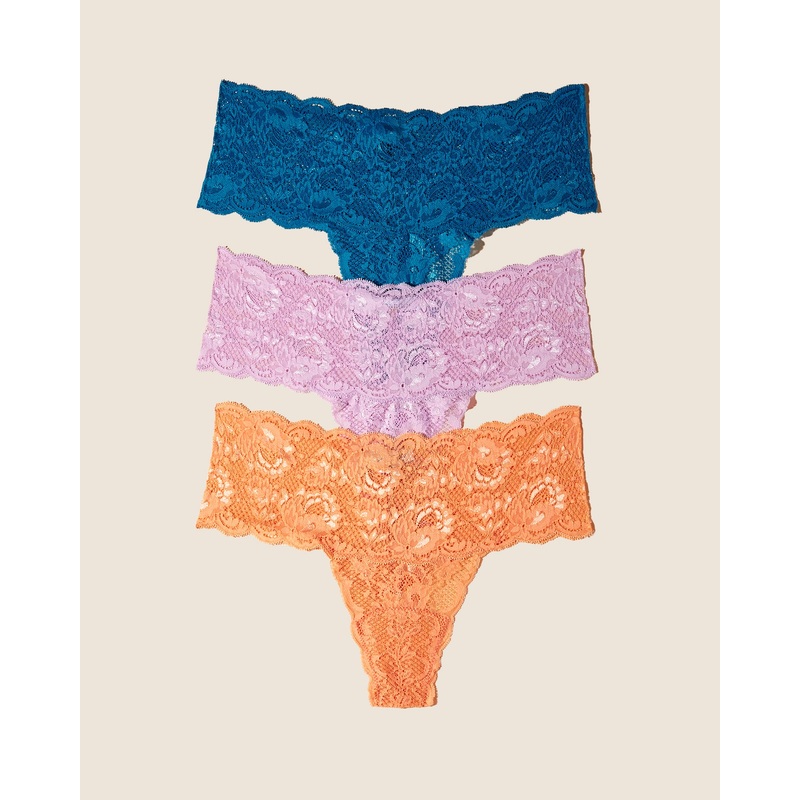 Tanga Comfie, 3Er-Pack Udaipur Blue Neela Flower Taj Sunrise S/M