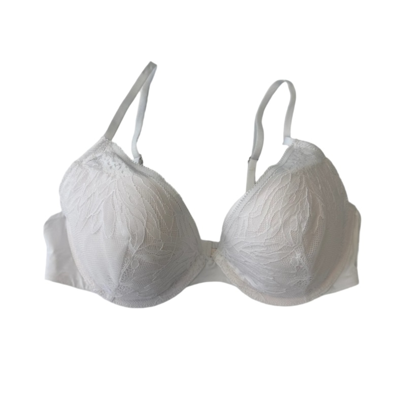 White Lace Overlay and Underwire Bra – 34B, 34C, 34D and 34DD 34B
