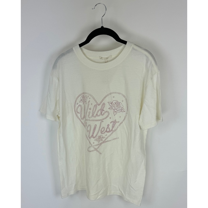 White Wild West Graphic Tee – Small