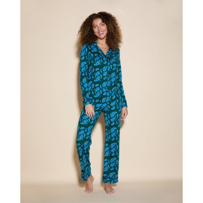 Conjunto De Pijama Con Camisa De Manga Larga Y Pantalones Congo Paisley XS
