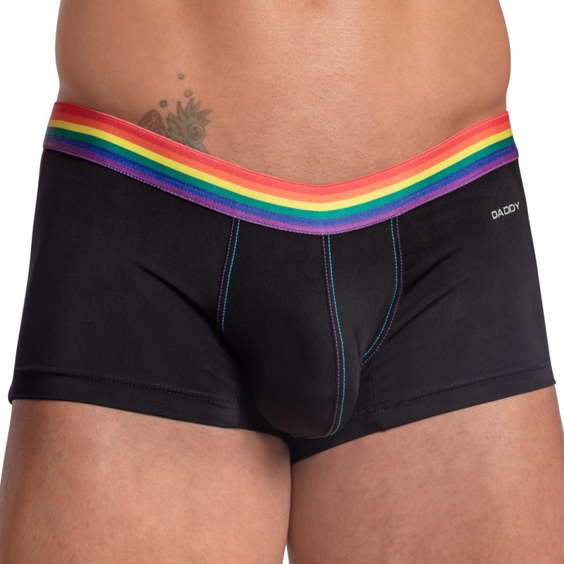 Daddy DDG011 Rainbow Strap Boxer Trunk Small Black