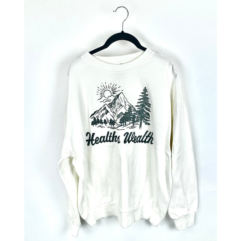 Health is Wealth Cream Crewneck – Small