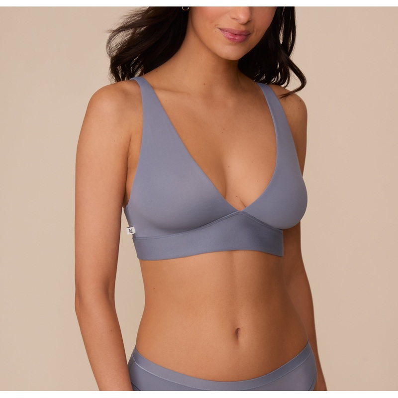 Bliss Plunge Adjustable Bralette – Steel Steel XS