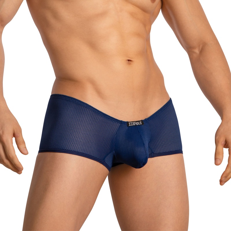 Edipous Boxer Trunks with Breathable Mesh EDJ022 S Black