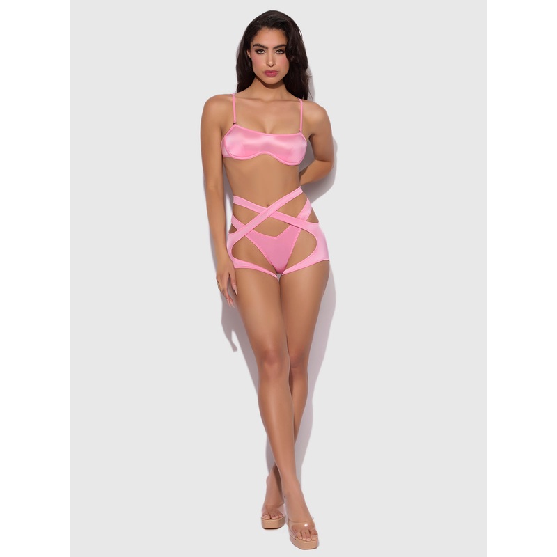 Neev Oil Slick Wrap Garter Bubblegum Pink S/M