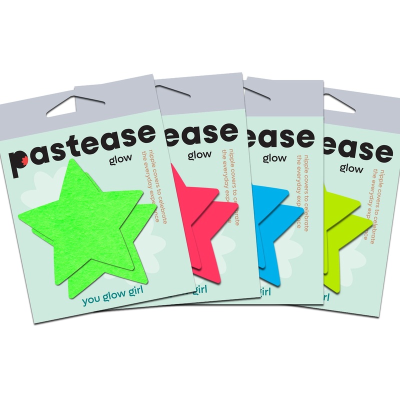 Star Pasties Glow in the Dark Star Nipple Covers by Pastease Neon Pink