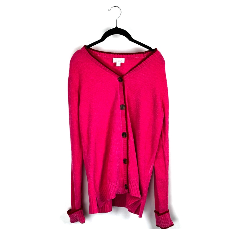 Bright Pink Button Down Cardigan- Size 6/8