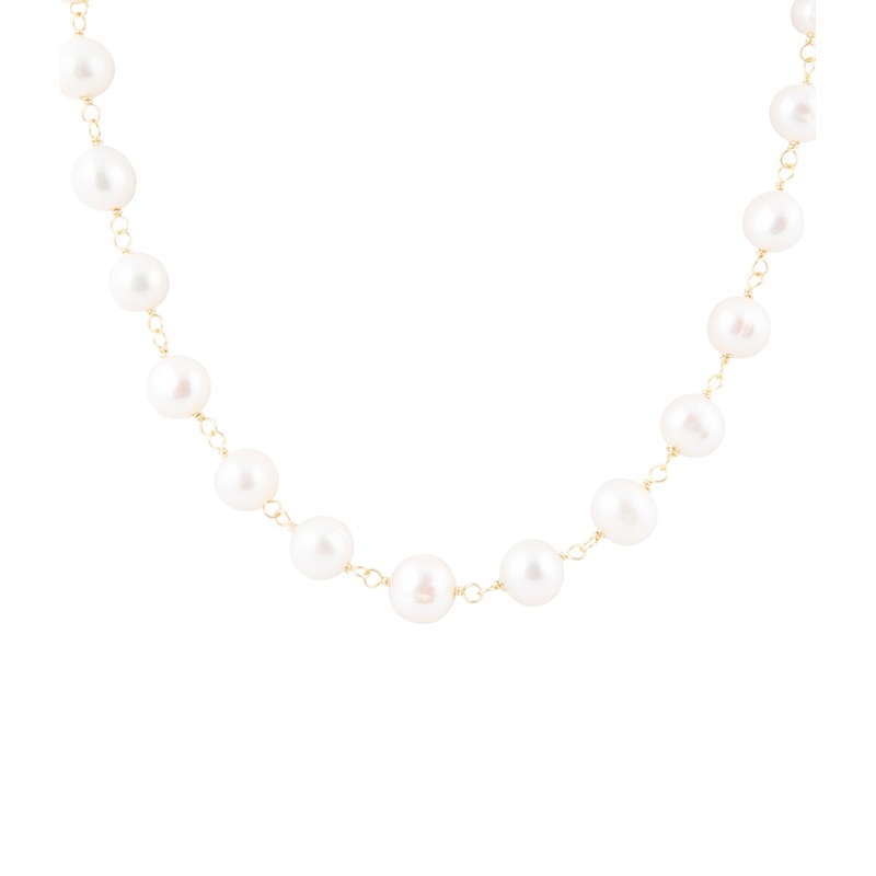 Golden Chain and White Pearl Necklaces