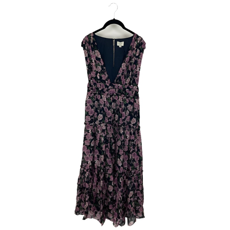 Navy Blue Rose Flowy Dress – Medium