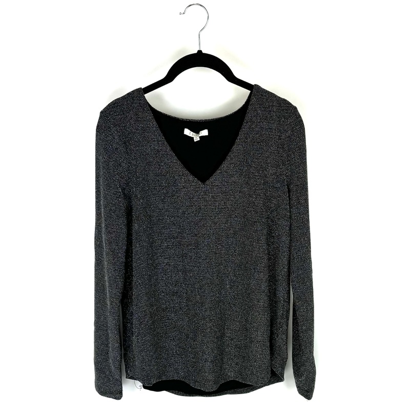 Sparkly Black V-Neck Top – Size 4/6
