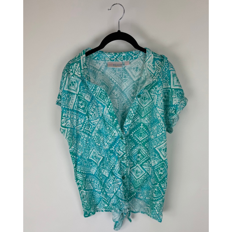 Teal Abstract Print Top – Size 6/8
