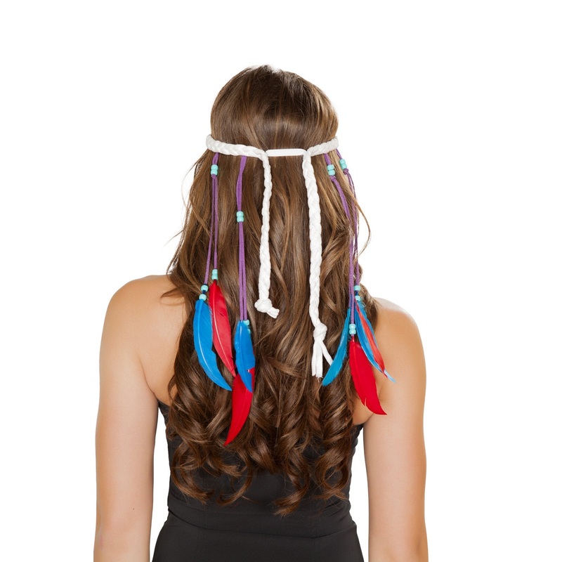 White Indian Headband One Size White