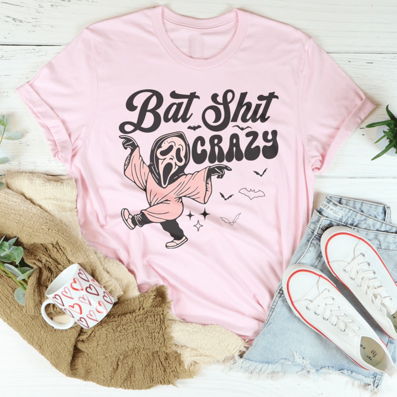 Bat Shit Crazy Tee Pink S