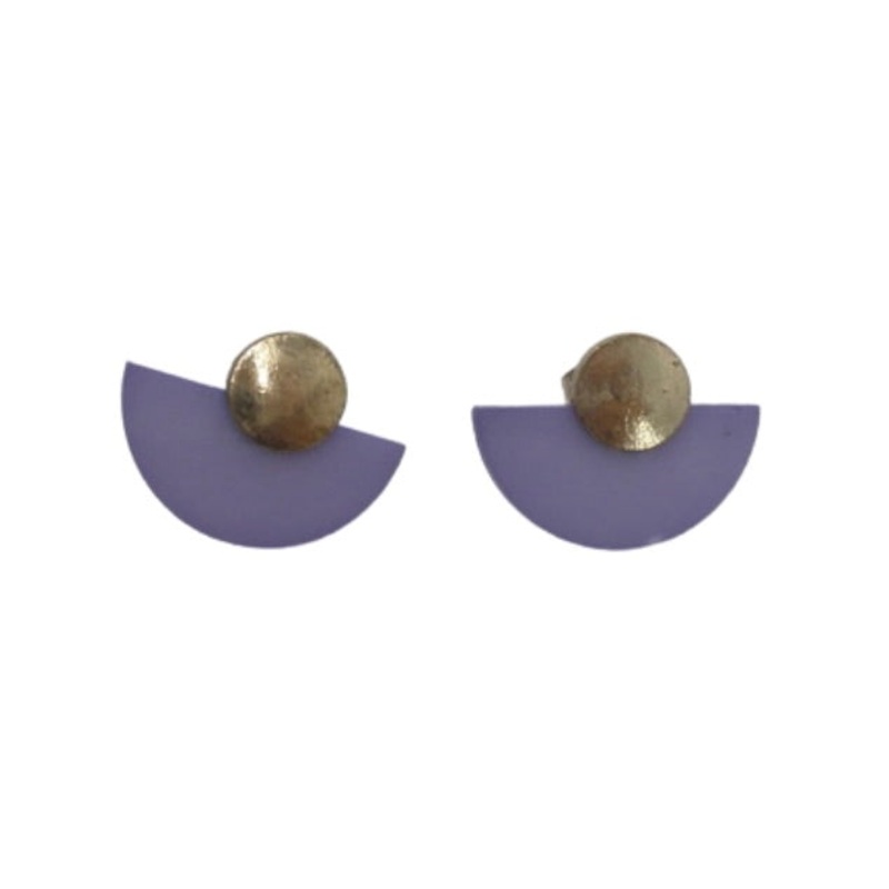 Light Purple Semi Circle Stud Earrings