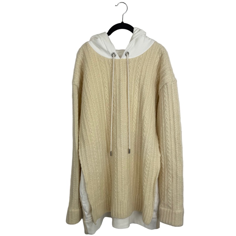 Long Knit Cream Hoodie – Size 8/10