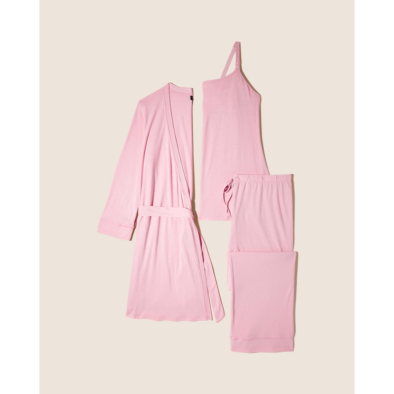 Pigiama Da Allattamento  3 Pezzi Con Vestaglia Jaipur Pink/Jaipur Pink S